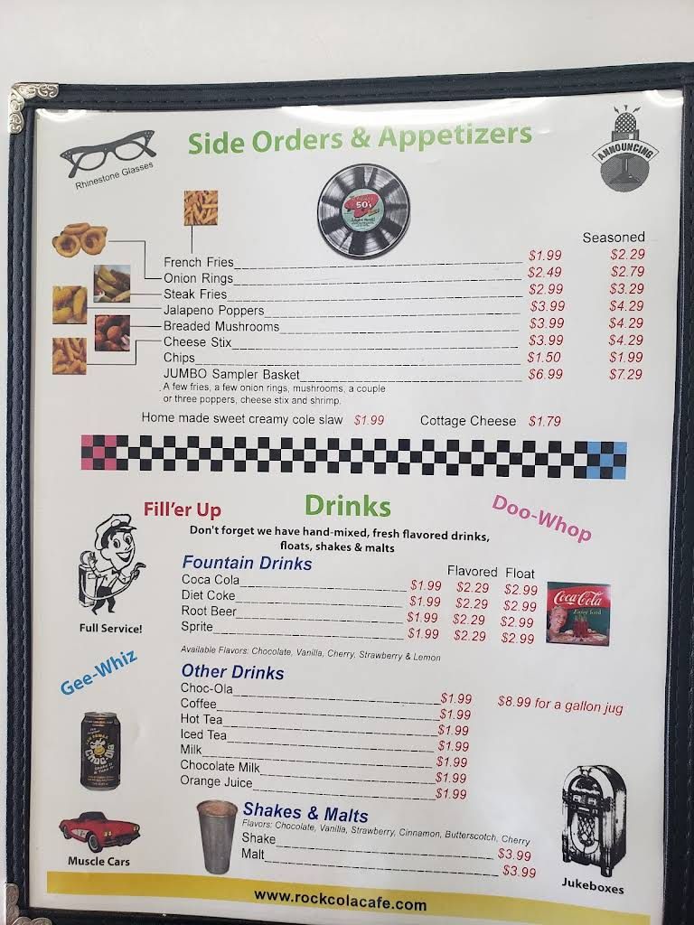 Rock-Cola 50's Cafe Menu 3